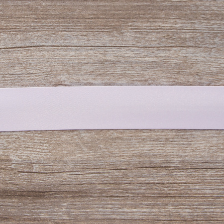 Косая бейка атласная 30 мм, 25 м, цвет 141, бледно-сиреневый. Арт 6260-30мм-141            