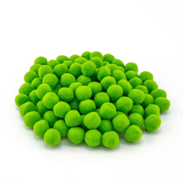Помпоны декоративные, россыпь, диаметр 20 мм, 100 шт, цвет салатовый. Арт P-1- col.665