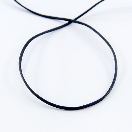 Шнур атласный мини-рулон, 1,5 мм, 4,5 м, цвет 01, черный. Арт P00470-1,5мм-01         