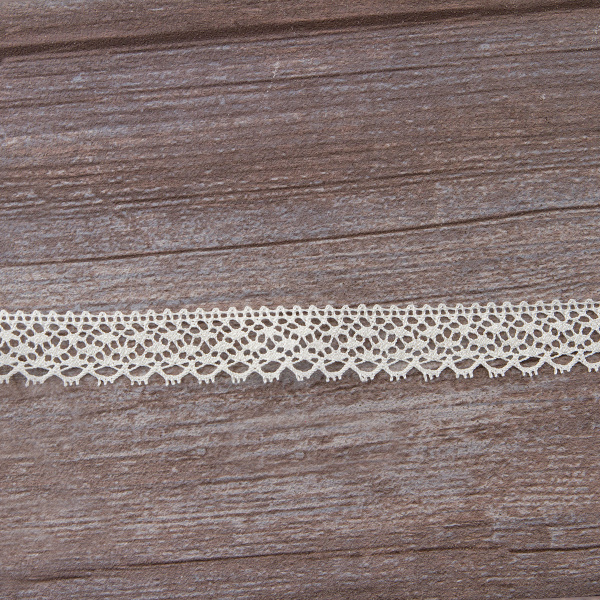 Мерсеризованное хлопковое кружево, 20 мм, шампань. Арт 2095/72