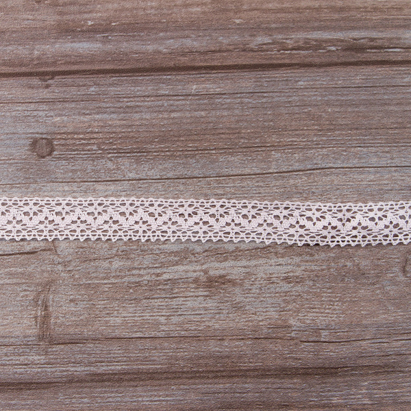 Мерсеризованное хлопковое кружево, 20 мм, цвет светло-розовый. Арт 3037/06                 