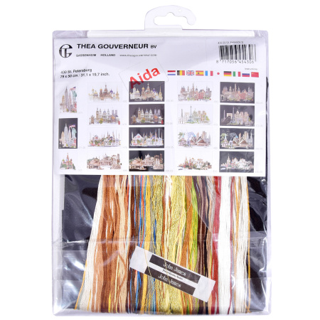 Набор для вышивания "Санкт-Петербург", канва аида черная 18 ct. Арт 430.05                  