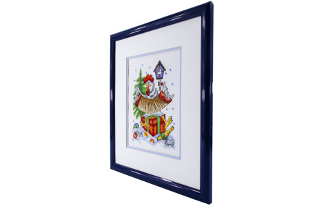 Вышитая картина "Новогоднее кукареку". Арт Модель 01.033.27