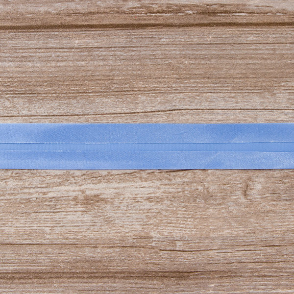 Косая бейка атласная 30 мм, 25 м, цвет 65, голубой. Арт 6260-30мм-65            