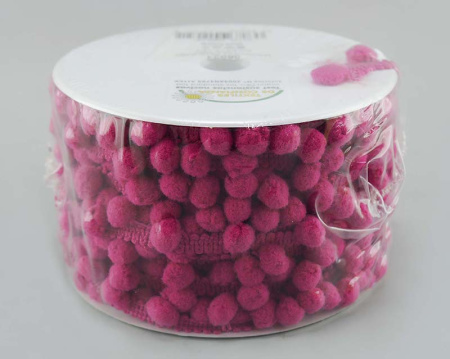 Тесьма с помпонами MATSA цвет пурпурно-красный. Арт 96924/1515