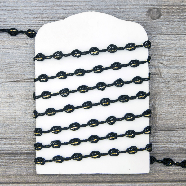 Тесьма PEGA тип отделочная, цвет черный,  8 мм. Арт 844167808DA701          