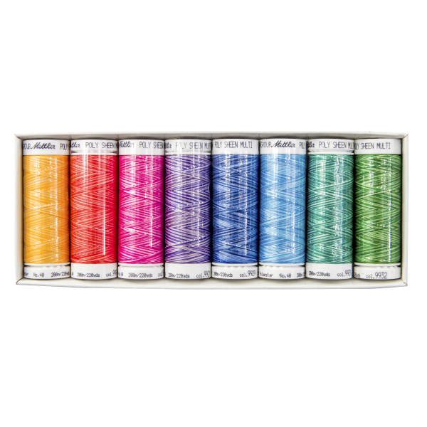 Набор с нитками Poly Sheen  в подарочной упаковке, 8 катушек. Арт PS81PASTELS-KIT         