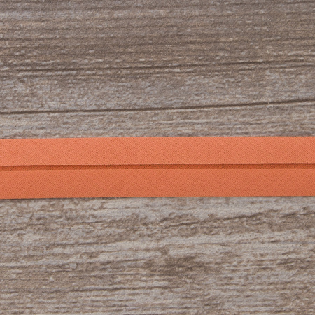 Косая бейка хлопок/полиэстер 20 мм, 25 м, цвет 122, кораловый темный. Арт 6120-20мм-122           