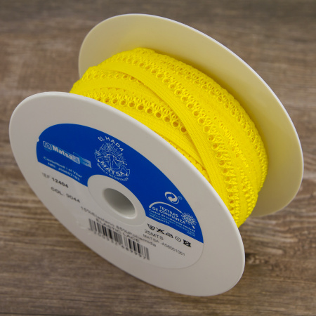 Резинка отделочная ажурная, цвет желтый. Арт 12404/9044