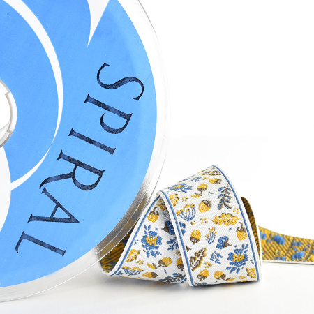 Лента из тканого жаккарда SAFISA, 25 мм, 15 м, цвет 02. Арт 9258-25мм-02