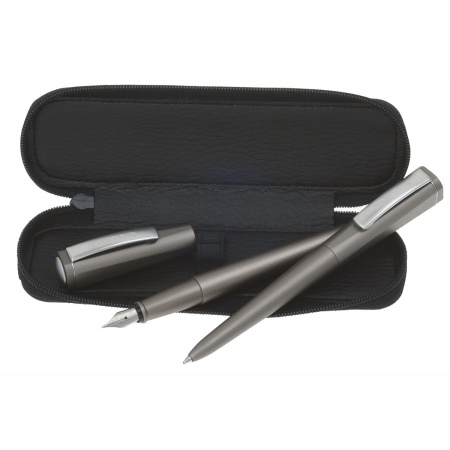 Пенал для ручек "Leather Case" на молнии, 15 х 5 х 2 см, натуральная кожа, цвет черный. Арт 90686