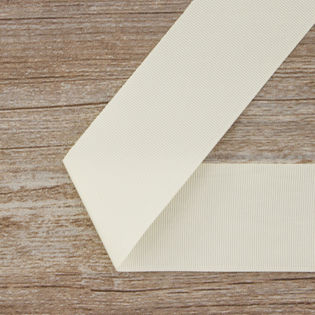 Лента репсовая SAFISA, 50 мм, 25 м, цвет 03 молочный. Арт 350-50мм-03