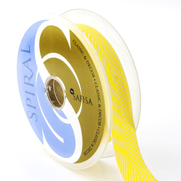 Лента жаккард SAFISA, 25 мм, 25 м, цвет 01. Арт 9202-25мм-01