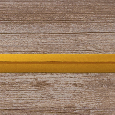 Косая бейка атласная 20 мм, 25 м, цвет 37, горчица. Арт 6260-20мм-37            