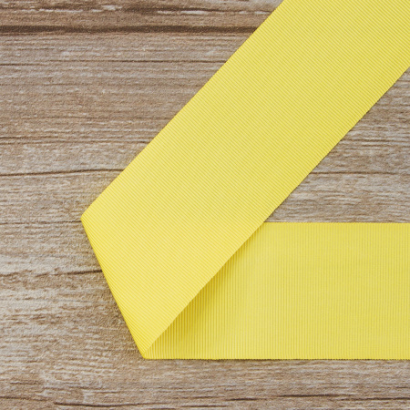 Лента репсовая SAFISA, 50 мм, 25 м, цвет 09 желтый светлый. Арт 350-50мм-09