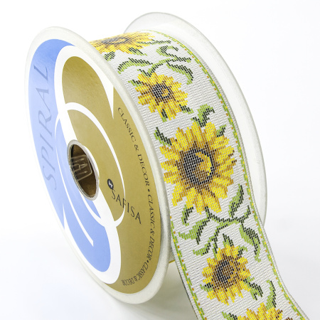 Лента жаккард SAFISA, 50 мм, 15 м, цвет 01. Арт 9128-50мм-01            
