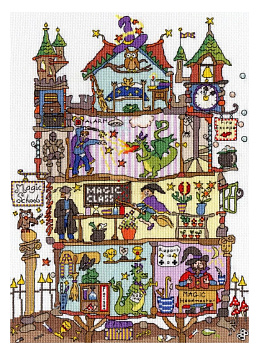 Набор для вышивания "Cut Thru’ Magic School" (Школа волшебников). Арт XCT31