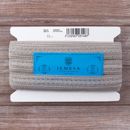 Кружево, 29 мм, цвет серый. Арт 2090/J9