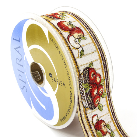 Лента жаккард SAFISA, 50 мм, 15 м, цвет 02. Арт 9217-50мм-02