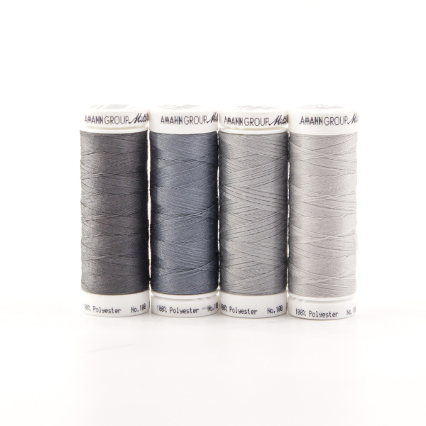 Набор с нитками Seralon в подарочной упаковке, 4 катушки. Арт SE4GREY-KIT