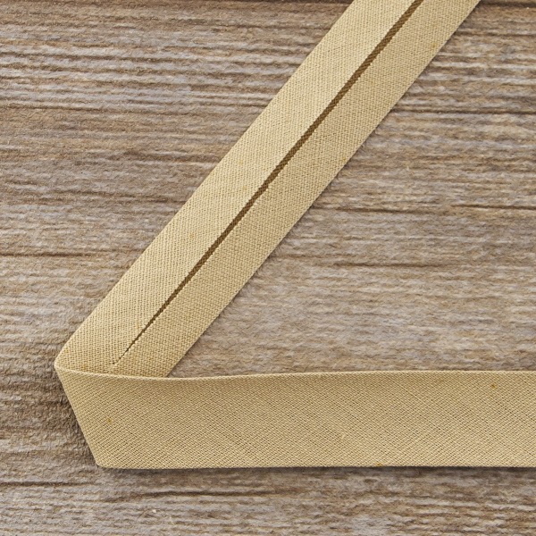 Косая бейка хлопок/лён, 20 мм, 20 м, цвет 18, мокко. Арт 6602-20мм-18