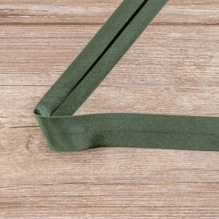 Косая бейка атласная 30 мм, 25 м, цвет 97, болотный. Арт 6260-30мм-97            