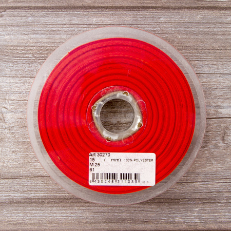 Тесьма киперная SAFISA, 15 мм, 25 м, цвет 61, оранжевый. Арт 30270-15мм-61