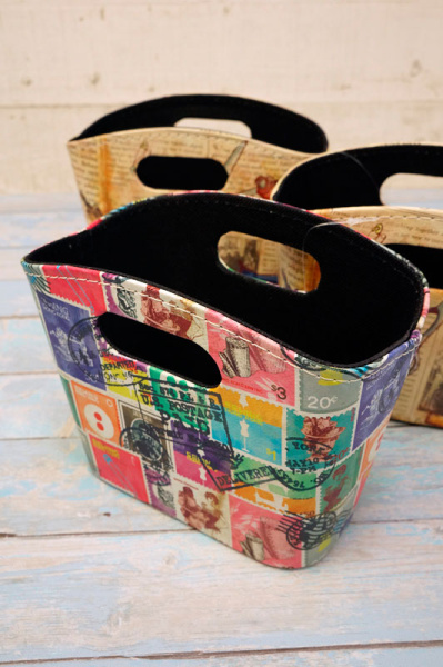 Сумка-контейнер с ручками для хранения мелкой фурнитуры, набор 3 дизайна. Арт N4354