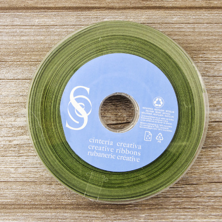 Косая бейка хлопок/полиэстер 20 мм, 25 м, цвет 26, хаки темный. Арт 6120-20мм-26            