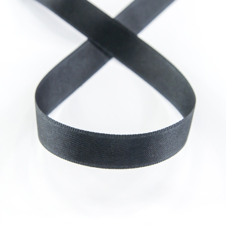 Лента атласная двусторонняя SAFISA мини-рулоны, 11 мм, 4 м, цвет 01, черный. Арт P00110-11мм-01          