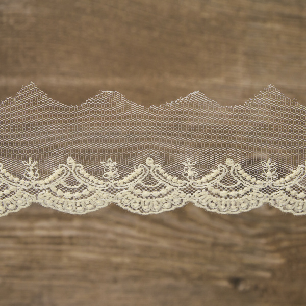 Кружево-вышивка на тюле, 22 мм, 14,6 м. Арт 41703/02