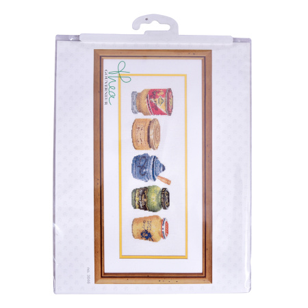 Набор для вышивания "Банки с горчицей", канва лён 36 ct. Арт 3046                    