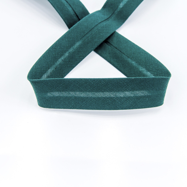 Косая бейка хлопок/полиэстер на блистере, 20 мм, 3 м, цвет 43, темно-зеленый. Арт P06120-20мм-43          