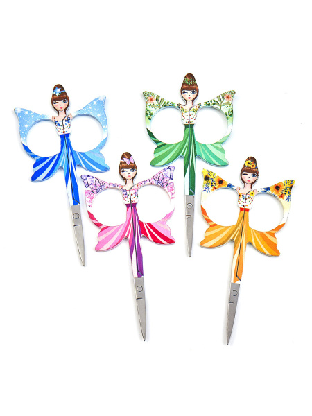 Набор ножниц для вышивания "Ангелочки" 10 см,  24 шт. в картонном прикассовом стенде. Арт B4816.6