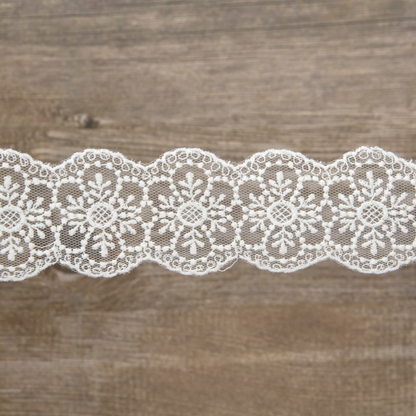 Кружево-вышивка на тюле, 25 мм, 13,5 м. Арт 41706/01