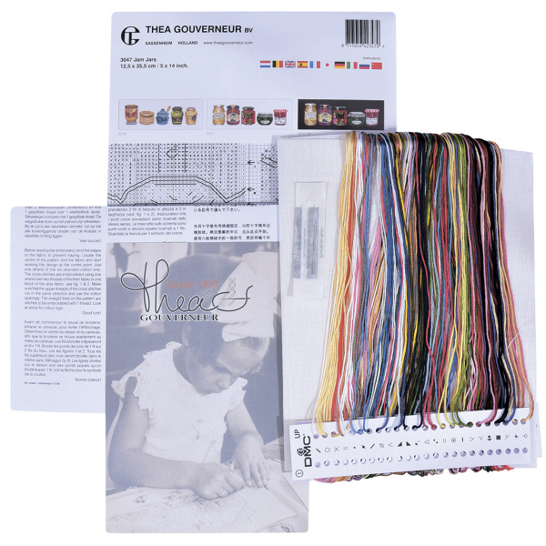 Набор для вышивания "Баночки с джемом", канва лён 36 ct. Арт 3047                    