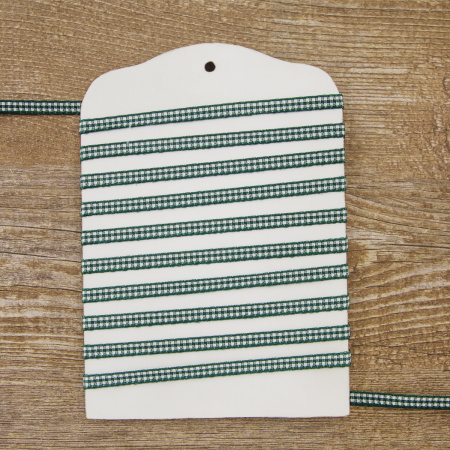 Лента с рисунком клетка SAFISA, 6 мм, 25 м, цвет 43, темно-зеленый. Арт 466-06мм-43             