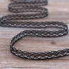 Мерсеризованное хлопковое кружево, 13 мм, цвет черный с серебристым . Арт 3155/J4