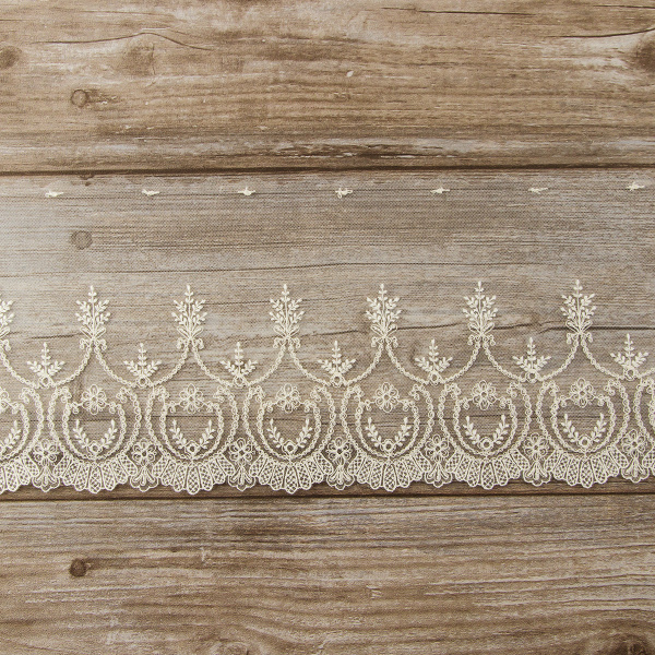 Кружево-вышивка на тюле, 75 мм. Арт 42234/58