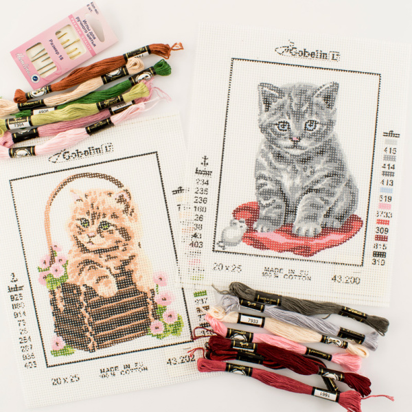 Канва жесткая с рисунком "Котенок". Арт 43.200                  