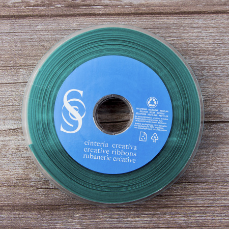 Косая бейка хлопок/полиэстер 20 мм, 25 м, цвет 132, малахит. Арт 6120-20мм-132           