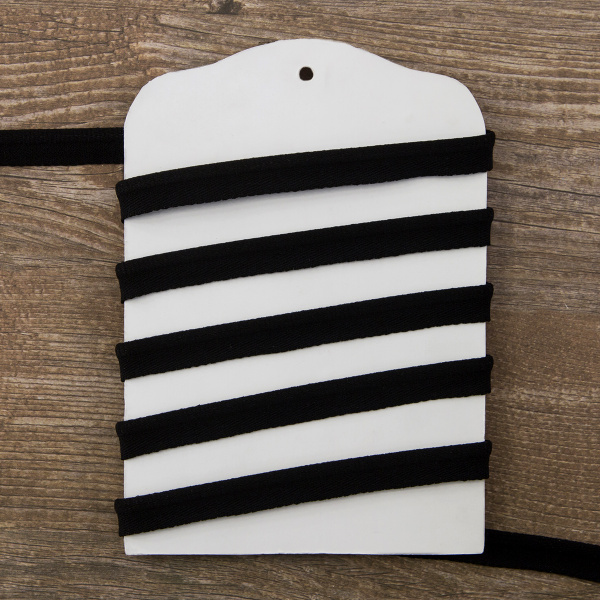 Резинка окантовочная, цвет черный. Арт VE/0002