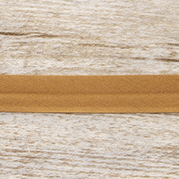 Косая бейка хлопок/полиэстер 20 мм, 25 м, цвет 64, молочный шоколад. Арт 6120-20мм-64            