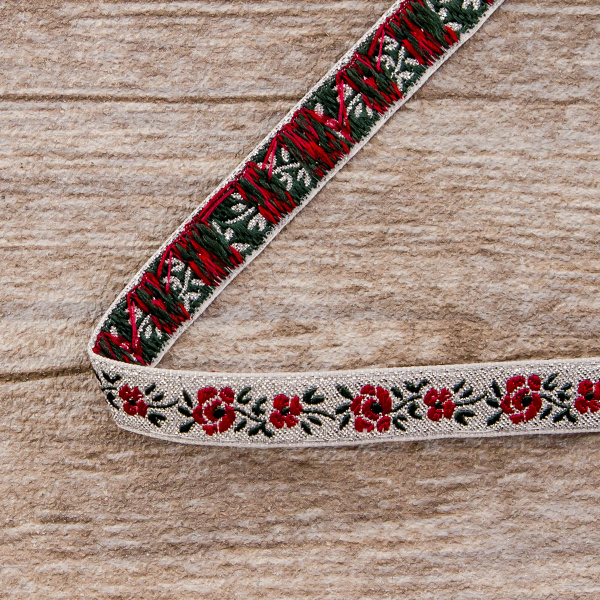 Лента жаккардовая с люрексом SAFISA, 10 мм, 15 м, цвет 05. Арт 9212-10мм-05