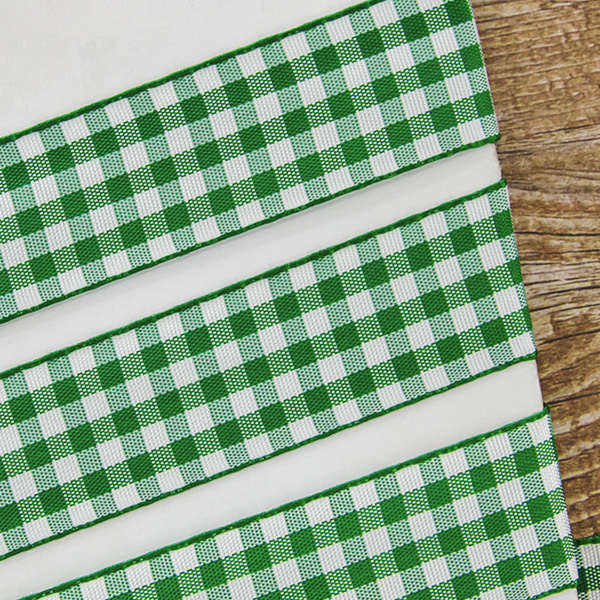 Лента с рисунком клетка SAFISA, 25 мм, 25 м, цвет 25, зеленый. Арт 469-25мм-25             