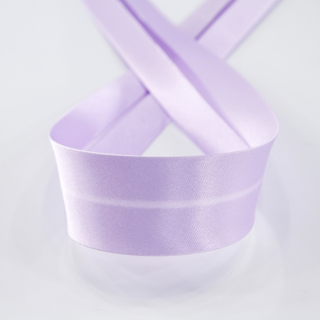 Косая бейка атласная 30 мм, 25 м, цвет 141, бледно-сиреневый. Арт 6260-30мм-141            