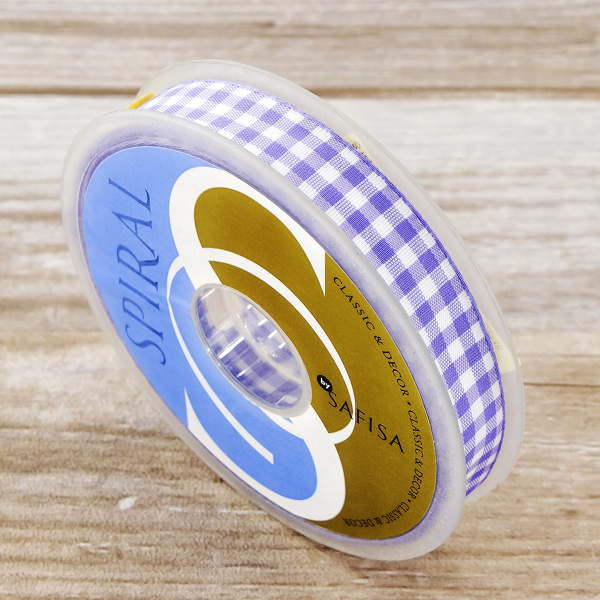 Лента с рисунком клетка SAFISA, 16(18) мм, 25 м, цвет 08, сиреневый. Арт 469-16мм-08             