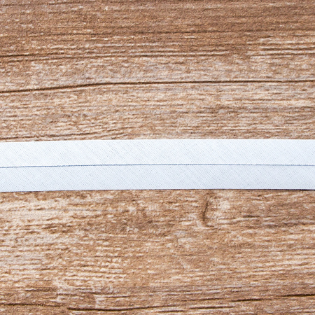 Косая бейка хлопок/полиэстер 20 мм, 25 м, цвет 04, светло-голубой. Арт 6120-20мм-04            