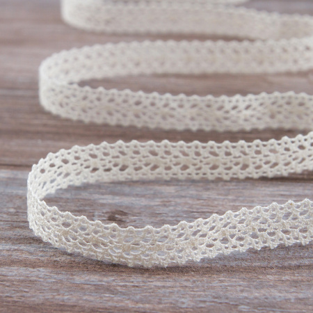 Мерсеризованное хлопковое кружево, 16 мм, шампань. Арт 2097/72