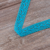 Мерсеризованное хлопковое кружево, 20 мм, цвет бирюзовый. Арт 3037/15                 